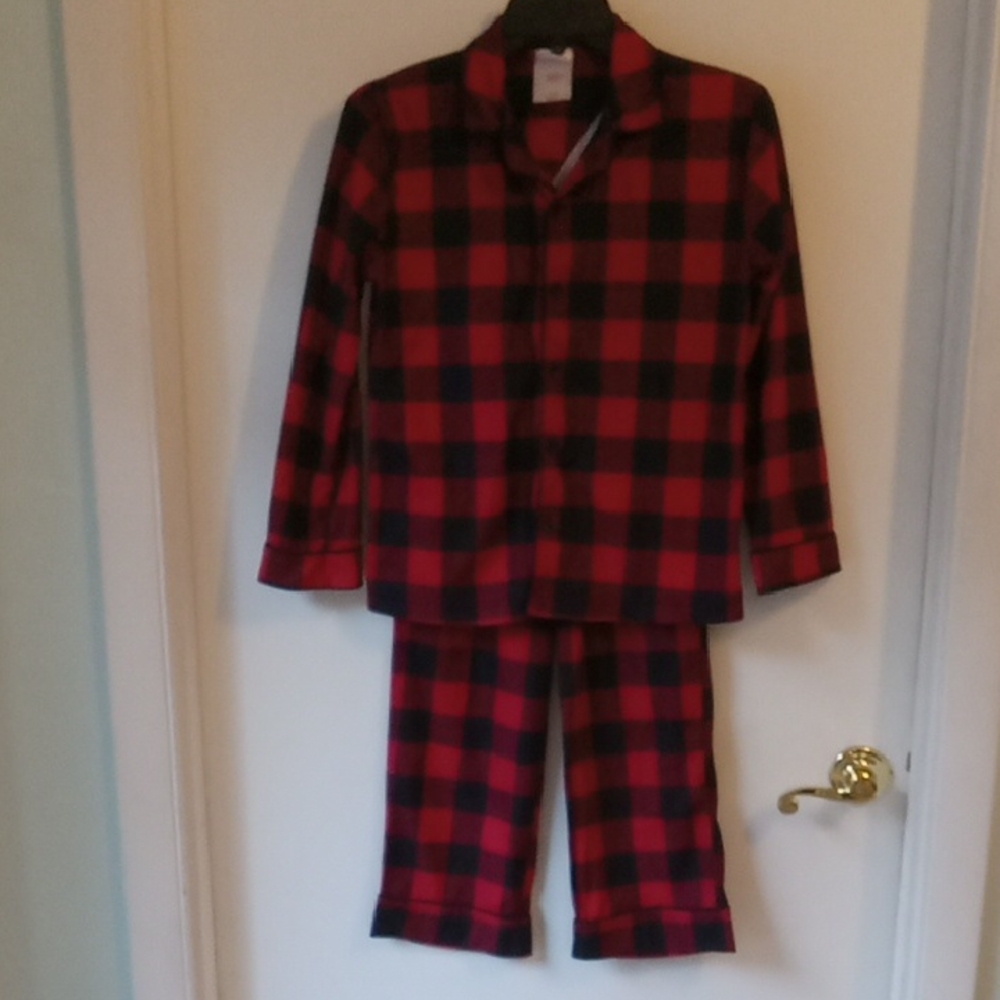 Wondershop Plaid Boys Pajamas - Red & Black Christmas PJ Set - Picture 1 of 9